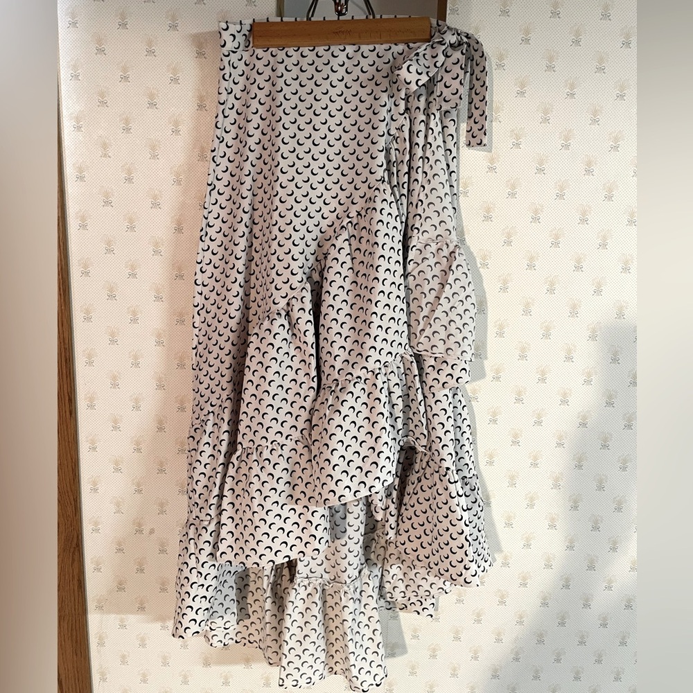 Chicwish Moon Print Ruffle Wrap MIDI Skirt